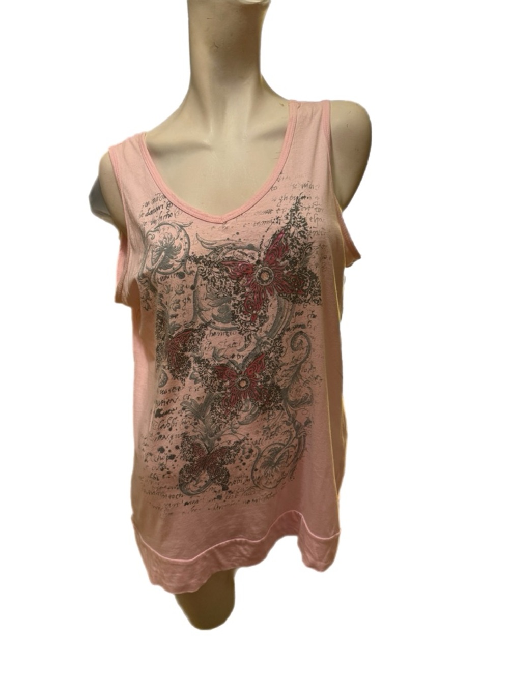 California Girlz Women’s Pink Floral Graphic Tank Top